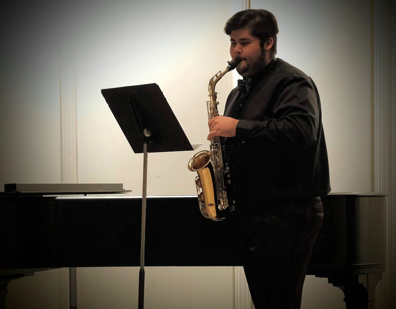 Student playing Alto Saxophone