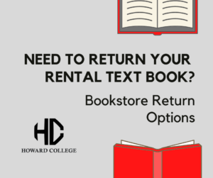 books on grey background with text bookstore return options