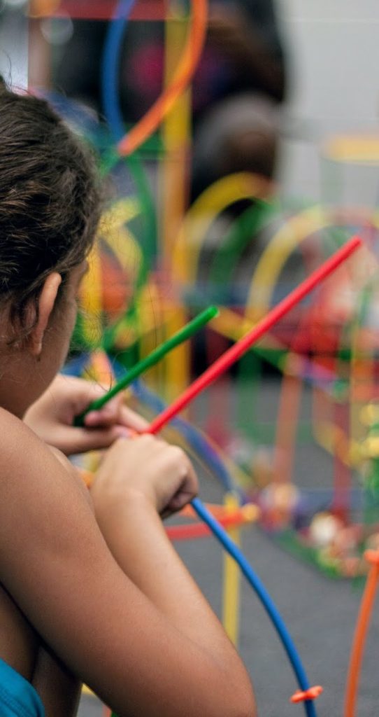 child playing with toys